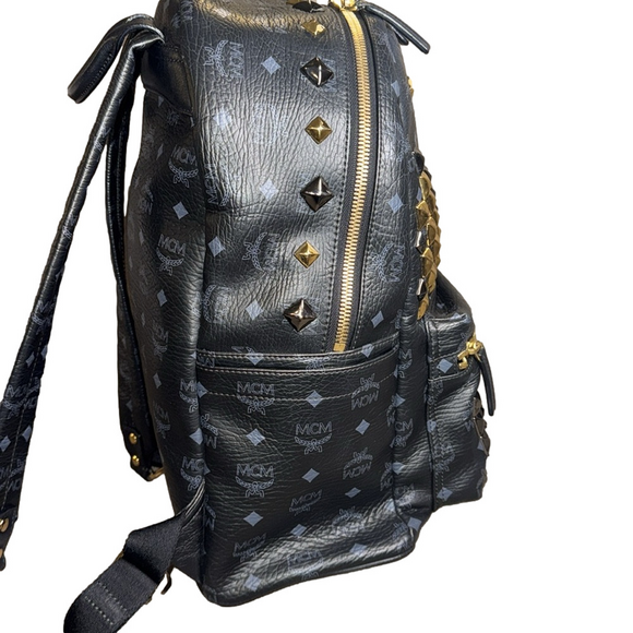 MCM Black Studded Backpack - Picture 3 of 9